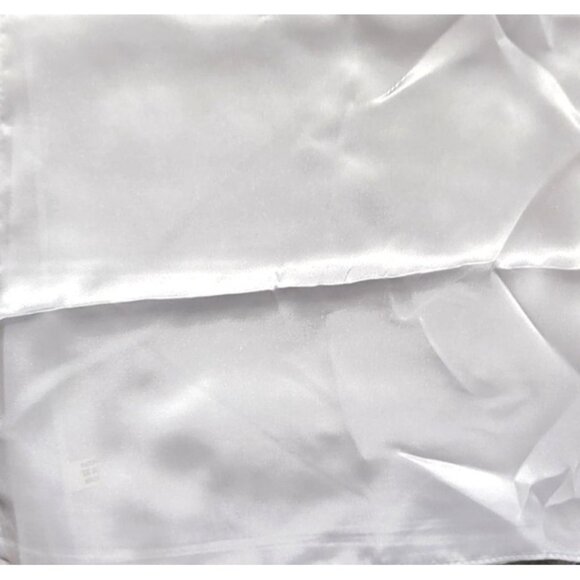 White Wild Rag Large Scarf 35x35 Inches Silk Feel Polyester Western Accessory Co - Picture 2 of 5